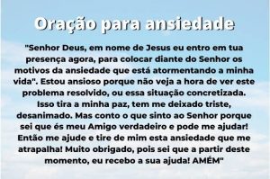 Oração para ansiedade