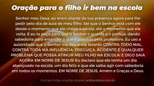 oração para o filho ir bem na escola=