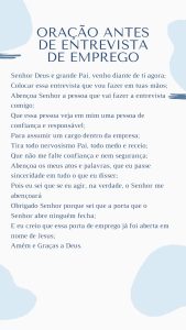 Oração antes de entrevista de emprego