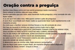 Oração contra a preguiça