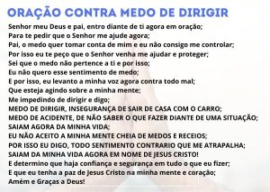 Oração contra medo de dirigir