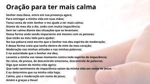 Oração para ter mais calma