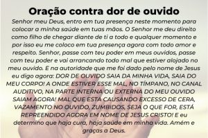 Oração para cura de dor de ouvido
