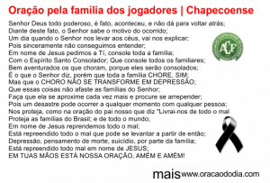 Oração pela família dos jogadores da Chapecoense Futebol Clube