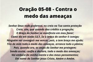 Oração 05-08 - Contra o medo das ameaças