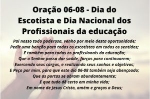 Oração 06-08 - Dia do Escotista e Dia Nacional dos Profissionais da educação